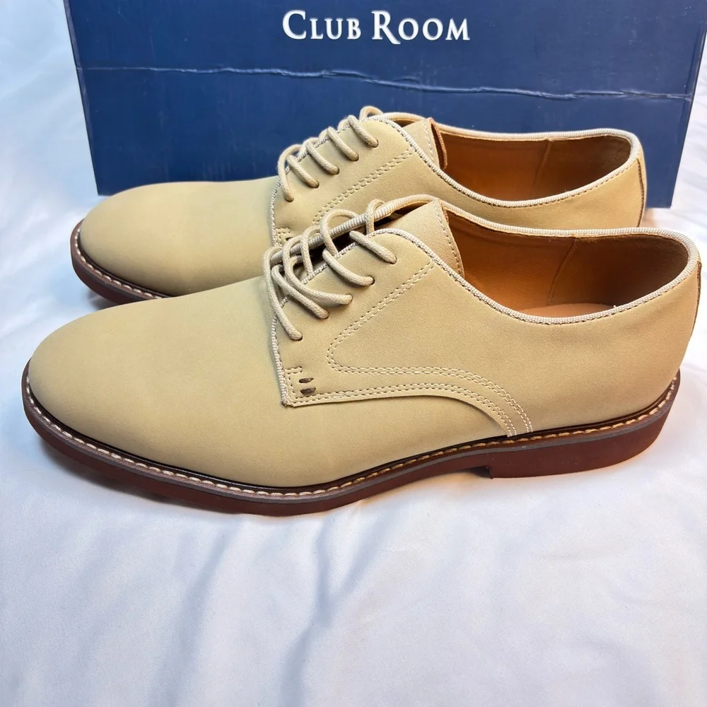 Club Room “Benjamin”‎ Oxford Dress Shoes | Men’s 9M | Beige | Classic & Stylish